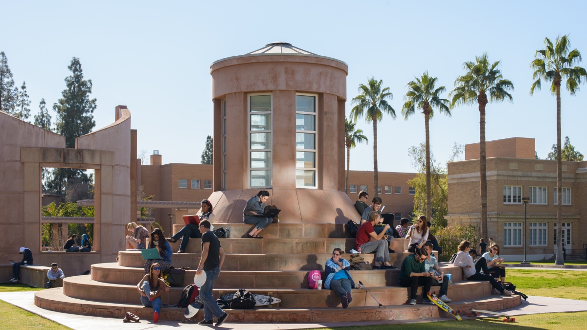 students studying on Arizona State University Tempe campus