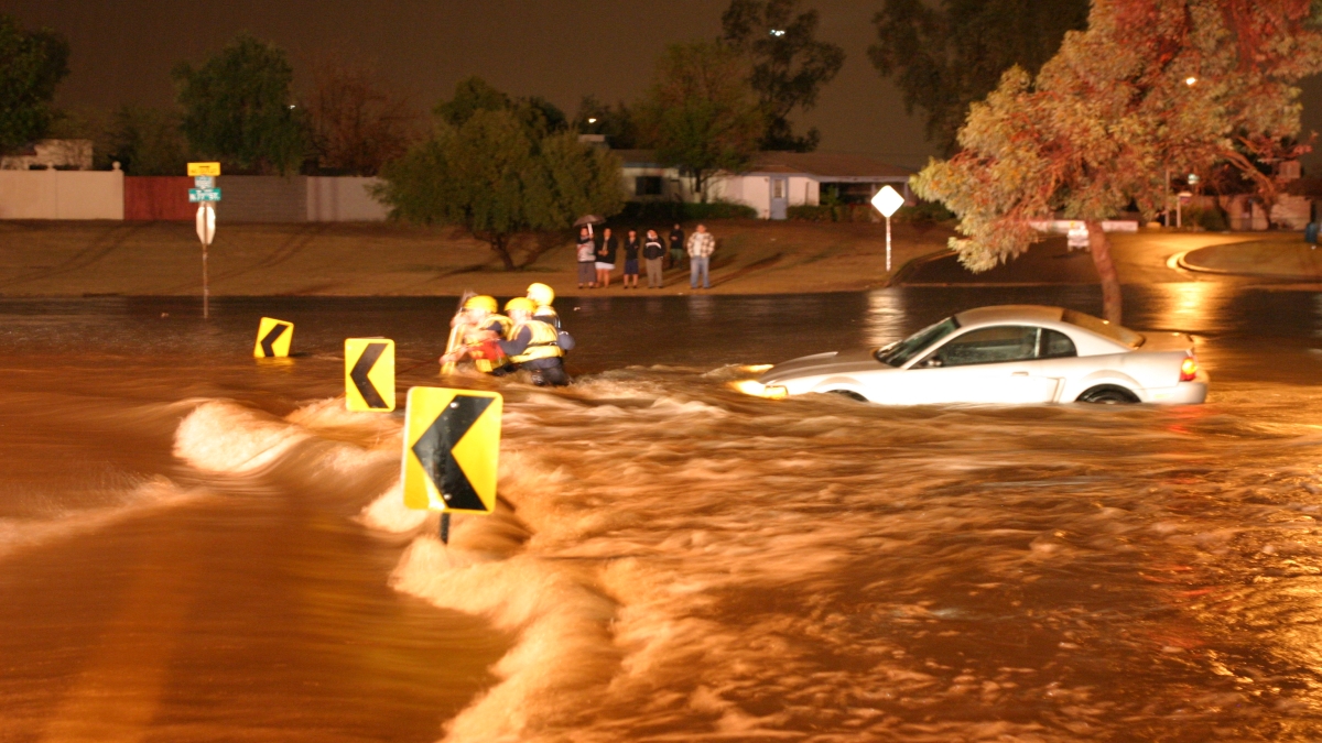 Flood water rescue, Scottsdale, Ariz.